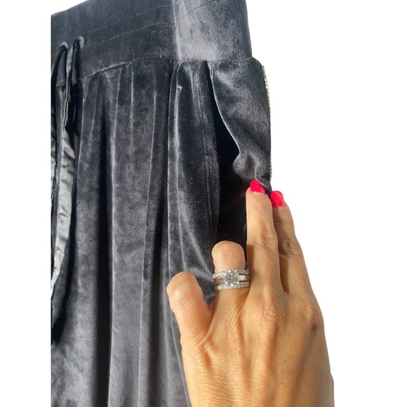 Victoria's Secret Jogger Pants Black Velour Y2K logo pocket size XXL rhinestones - Picture 6 of 10